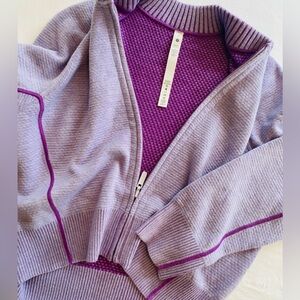 Reversible Double-Knit Zip-up Sweater